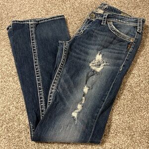 Silver Berkley Surplus Bootcut Distressed Jeans